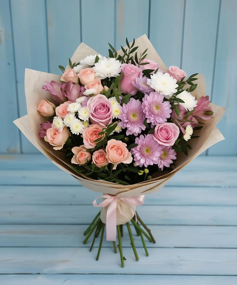 Букет цветов из: Хризантемы, Розы и Альстромерии в Хатассах