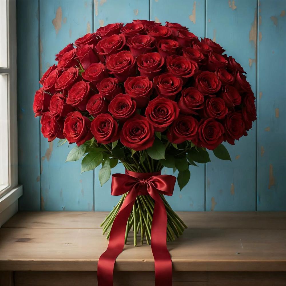 Букет Красные розы Блэк Меджик в Хатассах