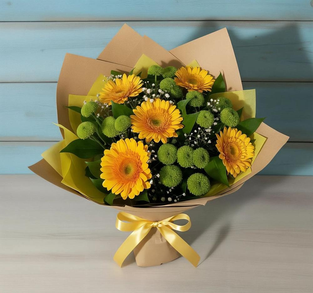 Букет цветов из: Герберы и Хризантемы в Хатассах