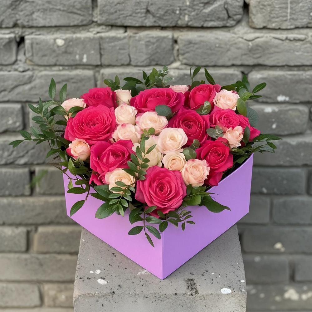 Цветочная композиция из Розы в коробке в Хатассах