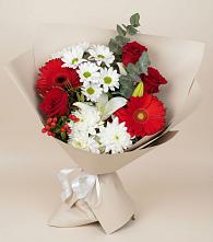 Букет цветов из:  Розы, Хризантемы, Герберы и Лилии в Хатассах