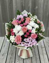 Букет цветов из:  Альстромерии, Гвоздики, Розы и Хризантемы #REPLACE_PRED# Хатассах