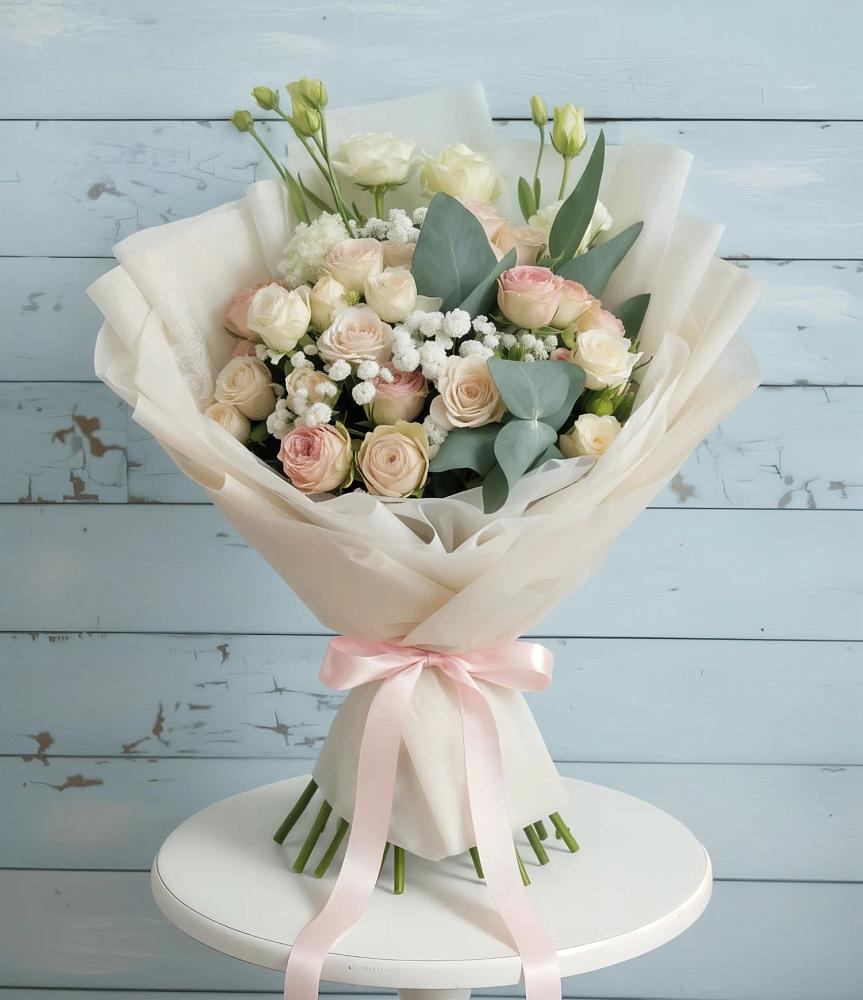 Букет цветов из: Розы и Лизиантусы в Хатассах