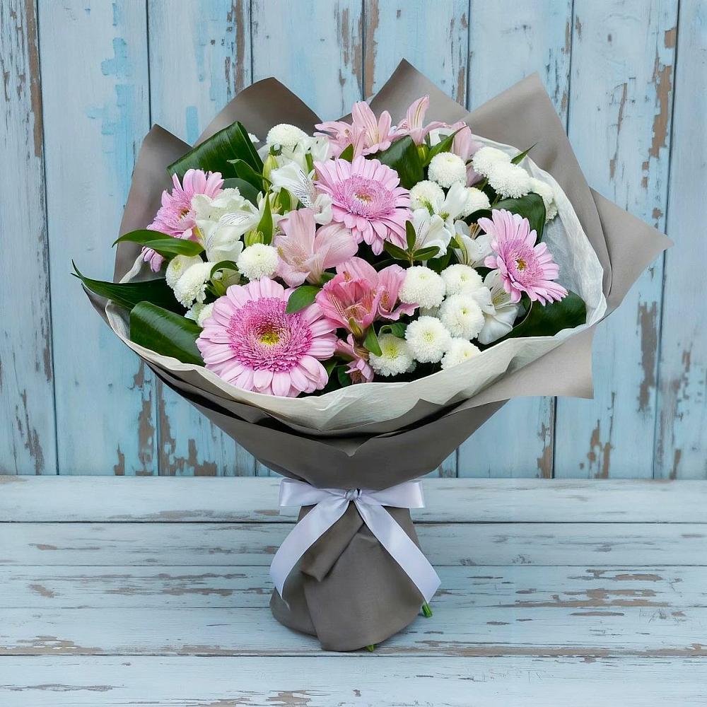 Букет цветов из: Герберы, Альстромерии и Хризантемы в Хатассах