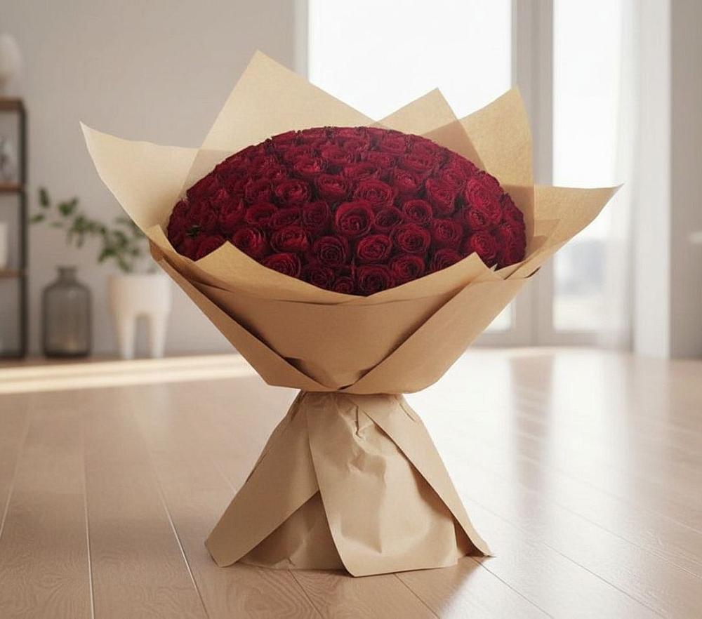 Букет 101 Красная роза в Хатассах