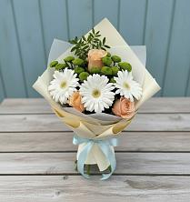Букет цветов из:  Герберы, Розы и Хризантемы в Хатассах