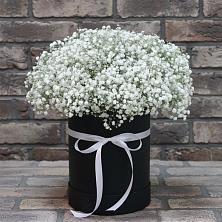 Цветочная композиция из Гипсофила в шляпной коробке в Хатассах